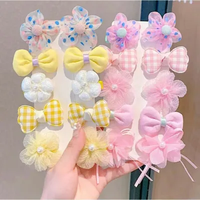 10 Pcs New Girls Flower Bow Cute Hair Clip Set 